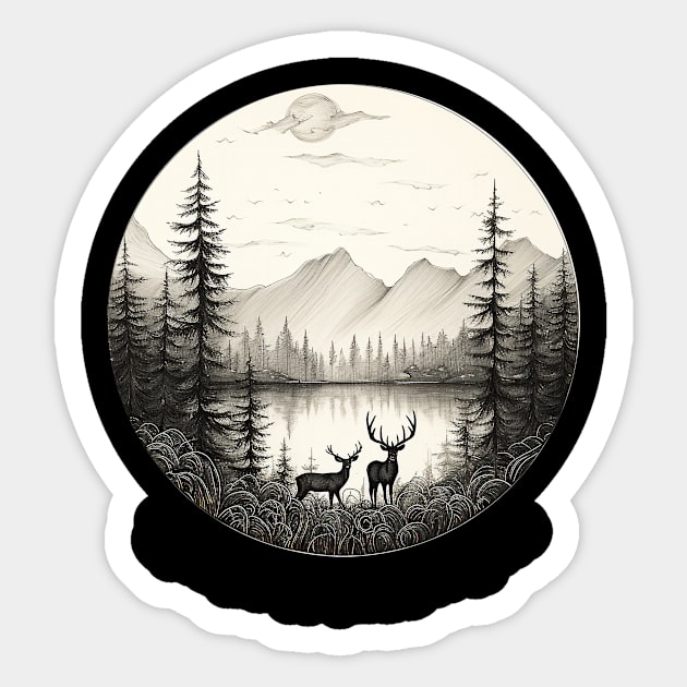 Wild and Free: Nature-Inspired T-Shirt - Breathe Wild, Live Free Sticker by Gelo Kavon